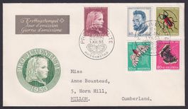 PJ 1953, FDC J148-152, illustriert, schmales US-Format