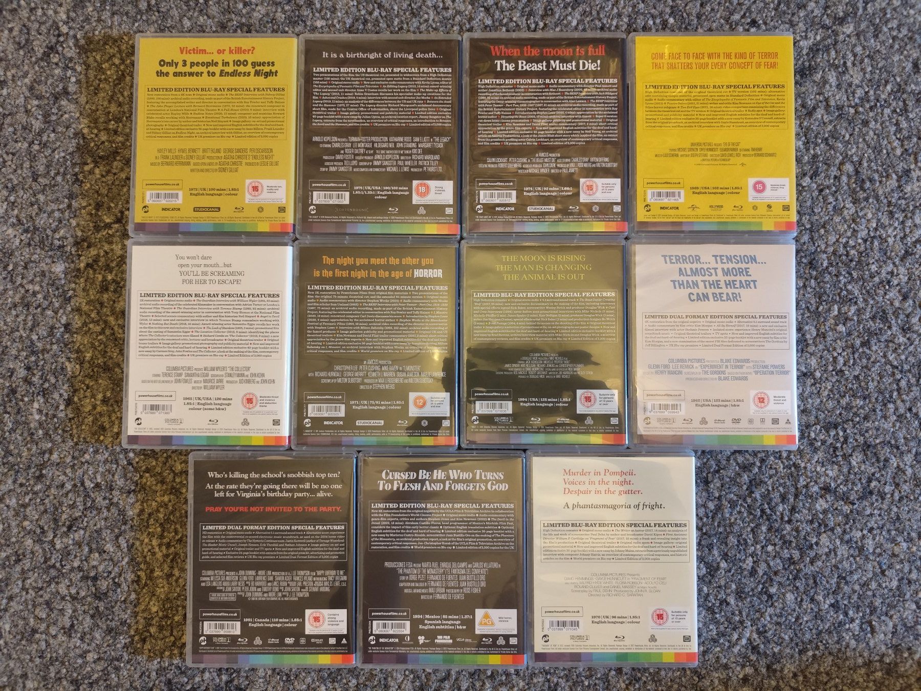 Alle DVDs: 11 x Bluray Indicator UK - Horror und Thrill – Gebraucht aus Zofingen von Debohli 1