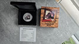 Tasmanian Devil 1 oz Silver Proof 2013 Color Endangered
