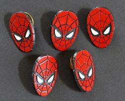5 MARVEL SPIDER-MAN 1991 RARE VINTAGE PROMOTIONAL PIN‪