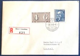 1943 - R- FDC 100 Jahre Briefmarken  + PJ 104 / Bern - Basel