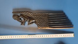 Afrikanischer Holzkamm handgeschnitzt 34 cm lang aus Kamerun