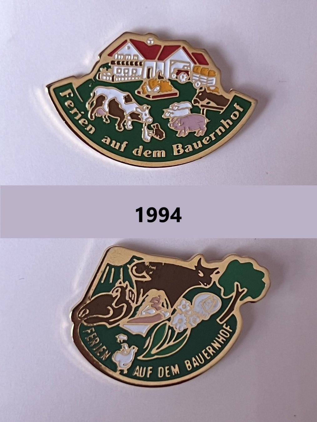 Placchette & Badge: 2 Pins "Ferien auf dem Bauernhof" – Nuovo (secondo la descrizione) da Winterthur venduto da Green-Future