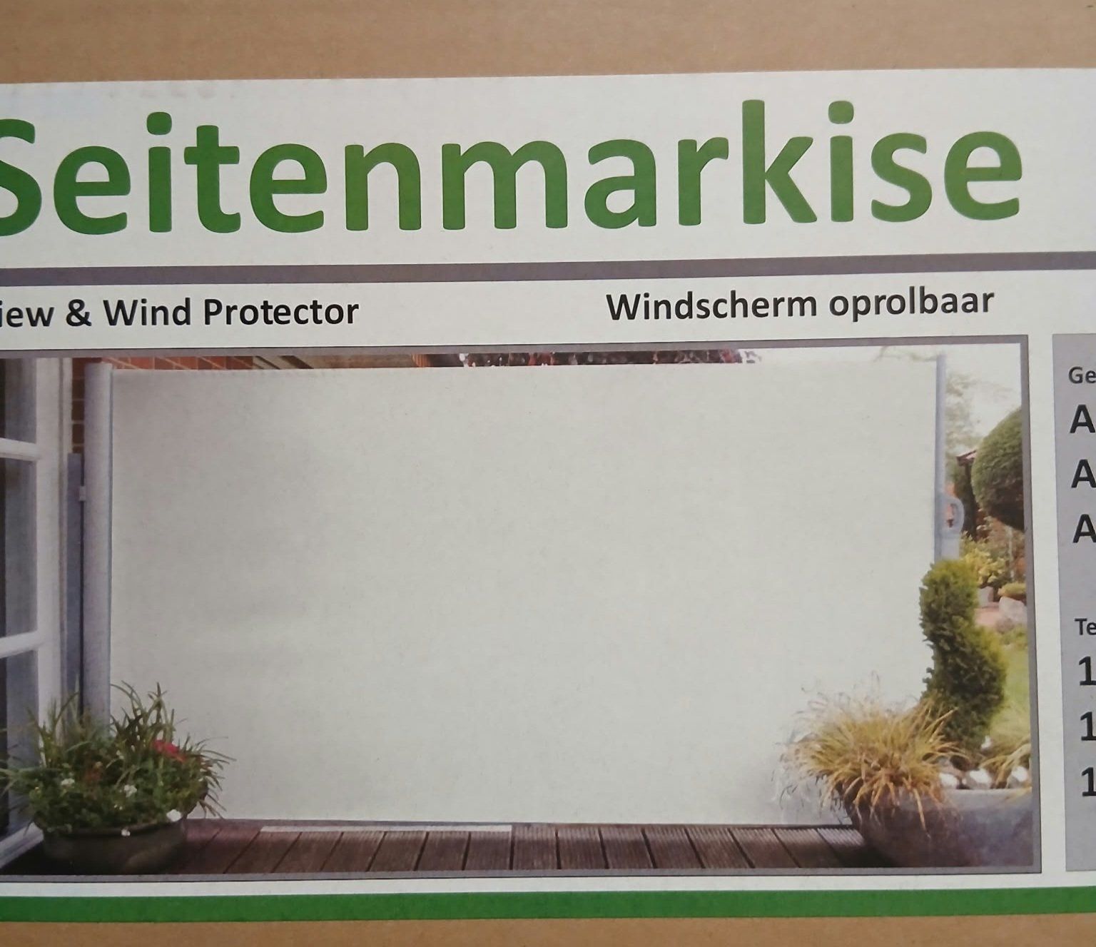 Tende: Seitenmarkise – Nuovo e nell'imballaggio originale da Sirnach venduto da Rkressig