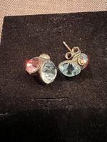 Orecchini acciaio con cristalli colorati 