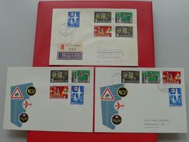 1956, Nr.324-327 in 3 Sprachen auf FDC: d,fr,it, Kat: 250.-