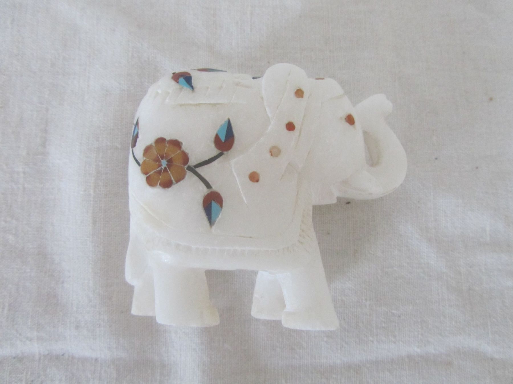 Statuette: Elefant Figur Marmor mit Intarsien – Usato da Seengen venduto da mikelele 5