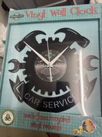 Vinyl wall clock Uhr Werkstatt Garage Auto Mechanik Wanduhr 