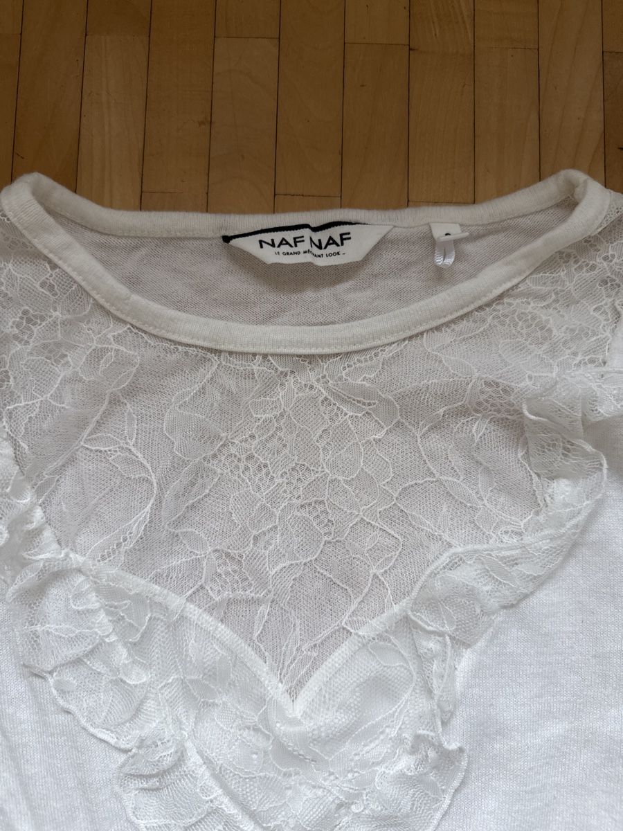 Nafnaf Maglioni & Felpe: Leichter Pullover von Naf Naf S, weiss – Usato da Schaffhausen venduto da Minzli380 1