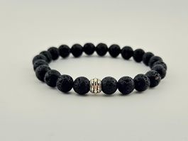 Herrenarmband Lavasteine Schwarz Heilsteine/Edelsteine