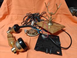 Vintage Telefon Messing Onyx Optik