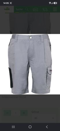 2 Arbeitshosen Kurz Worker Grau Groesse XS neu