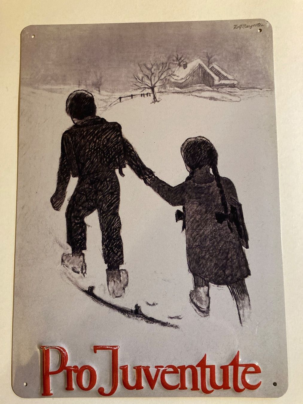 Insegne: Pub Pro Juventute, Plaque métal – Usato da St-Aubin-Sauges venduto da Tessyl