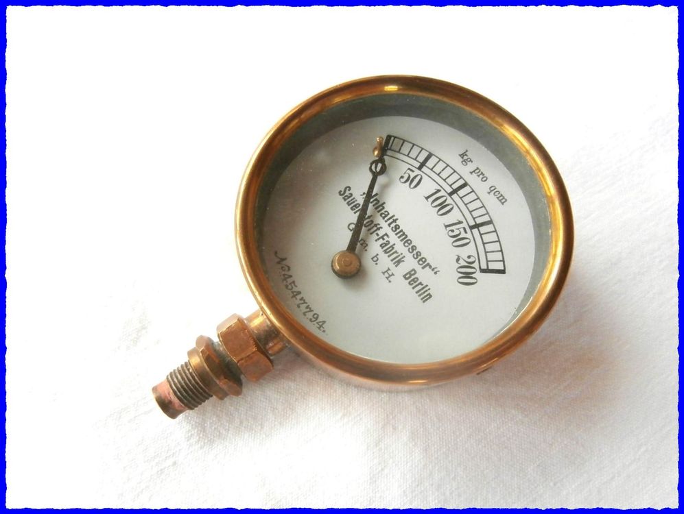 MANOMETER 200 Bar SauerstoffFabrik Berlin "Inhaltsmesser" Kaufen