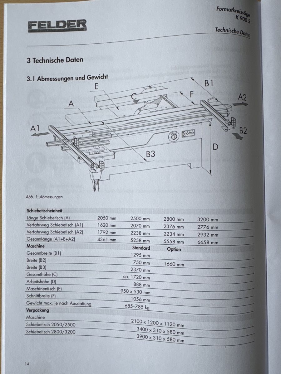 Sägen: Formatkreissäge Felder K915 – Gebraucht aus Windisch von  4