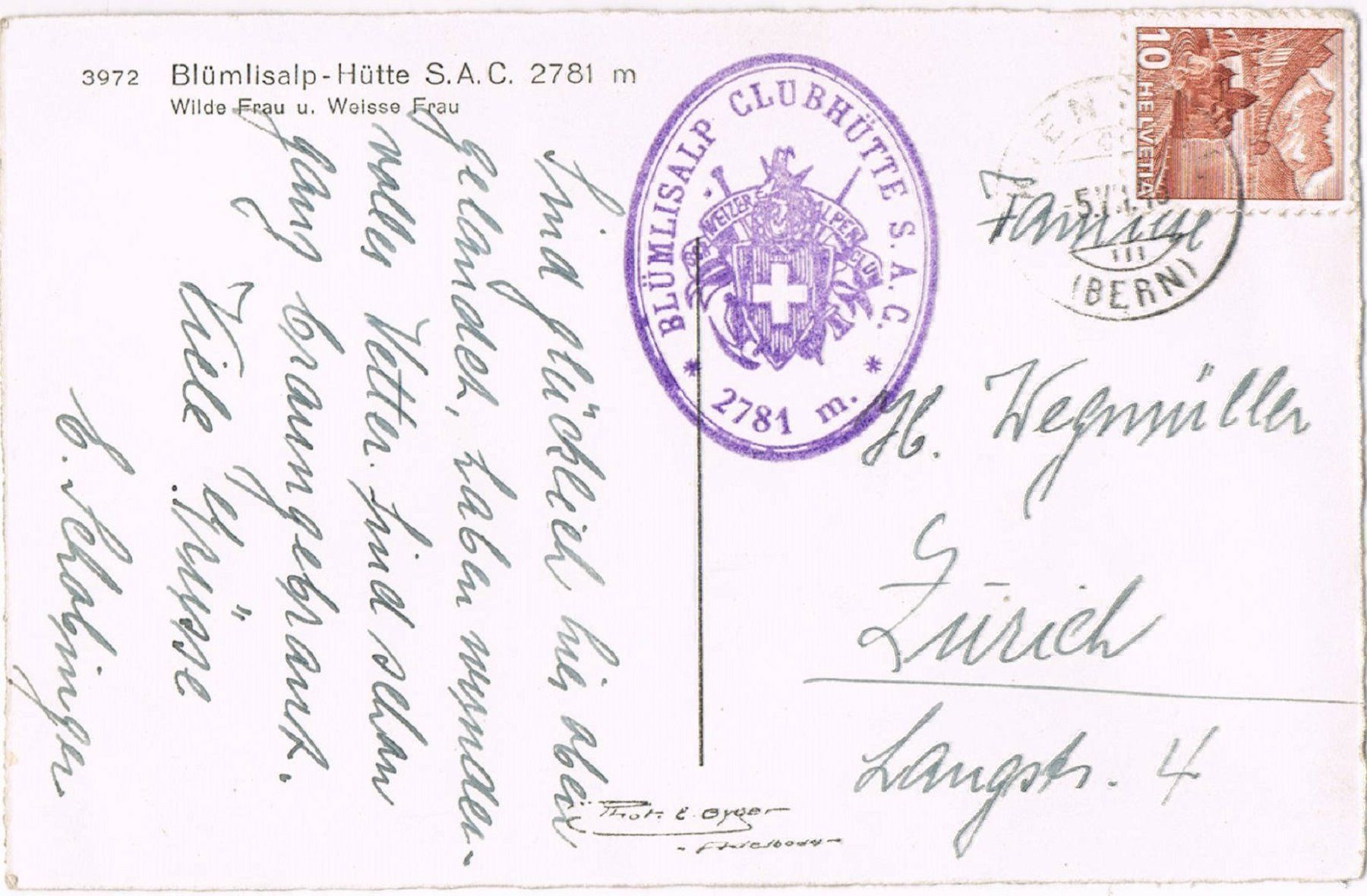 Cartes postales: Blümlisalp-Hütte S.A.C. – D'occasion à Buchs AG par Baerfisch 1