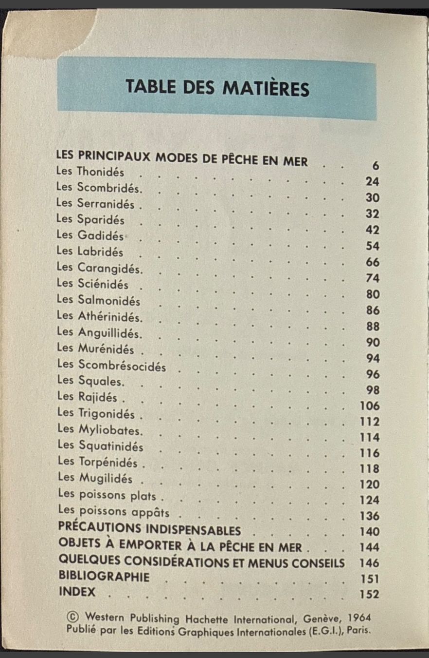 Libri: Guide Pêche en Mer Hachette 1964 160 pages illustrées – Usato da Fleurier venduto da jea_j77g 2