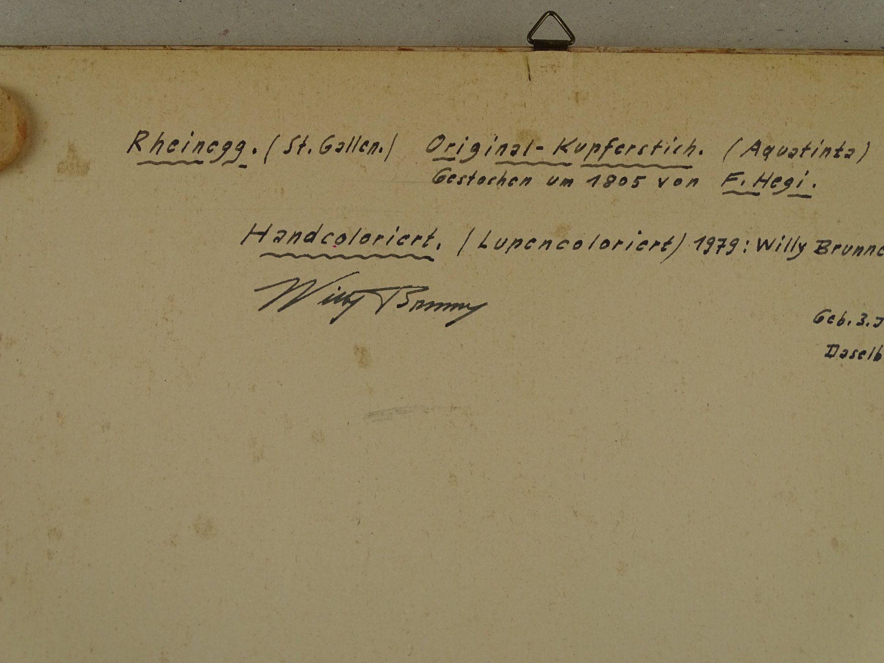 Incisioni: RHEINECK, AQUATINTA 1867 – Usato da Grüningen venduto da Kartensammler 8