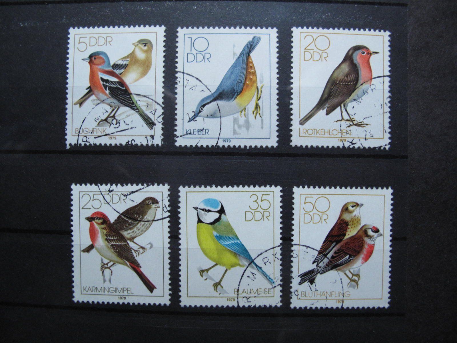 Tous les timbres: DDR 1979 Singvögel gest. – D'occasion à Wil SG par fva01