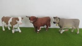 Schleich 3er Set Kühe, neu mit Fähnchen