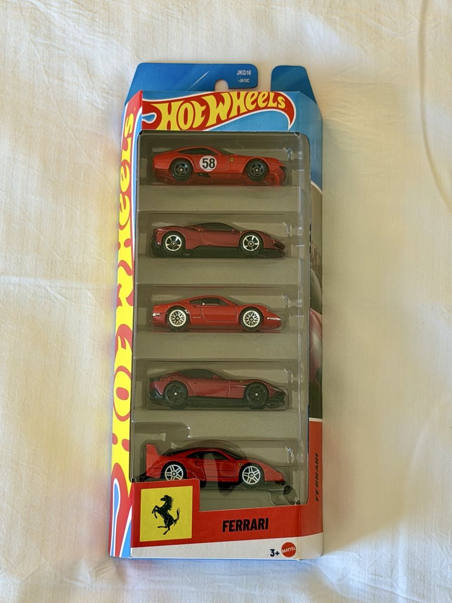 Hot Wheels Modellini d'auto: Hot Wheels Ferrari 5er Set Modellauto – Nuovo e nell'imballaggio originale da Oberembrach venduto da theZaz