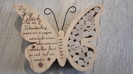 Schmetterling holz deko mit Spruch