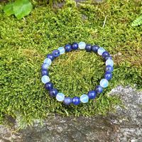 Bracciale artigianale Sodalite blu  e Opalino sintetico