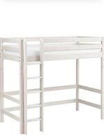 Hochbett Kiefer massiv weiss lackiert 90x200 cm guter Zus...