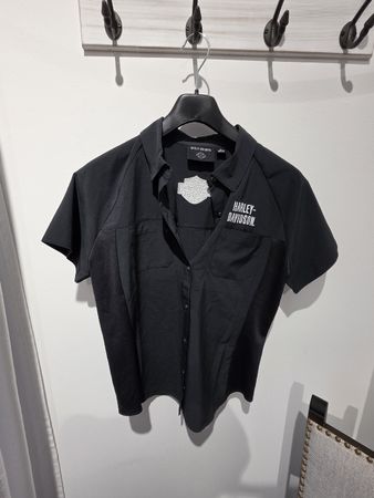 damen Hemd Harley-Davidson schwarz Grösse M kurzarm