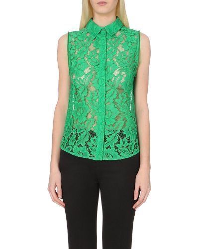 Sandro Camicette: Sandro green lace blouse – Usato da Kilchberg venduto da AK_KB