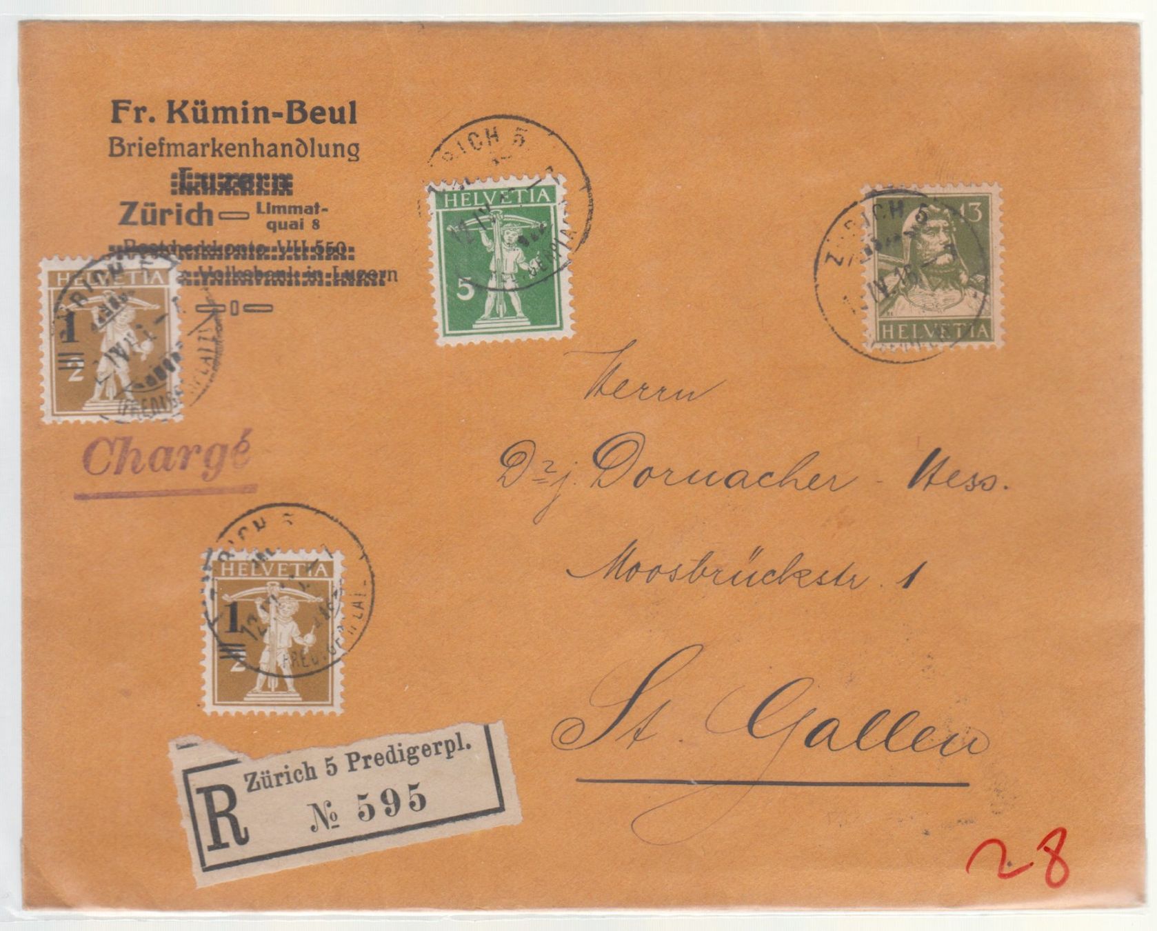 Tutti i francobolli: Beau recommandé de 1916 – Usato da Boécourt venduto da Denteles66