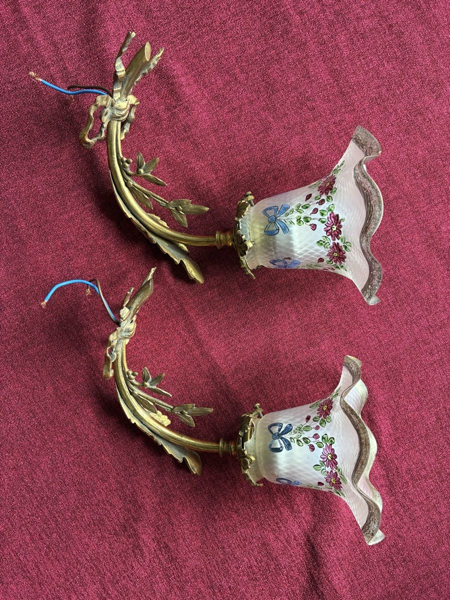 Lampade: Jugendstil 2 Wandlampen um 1920 – Usato da Zürich venduto da Artnuvo 1