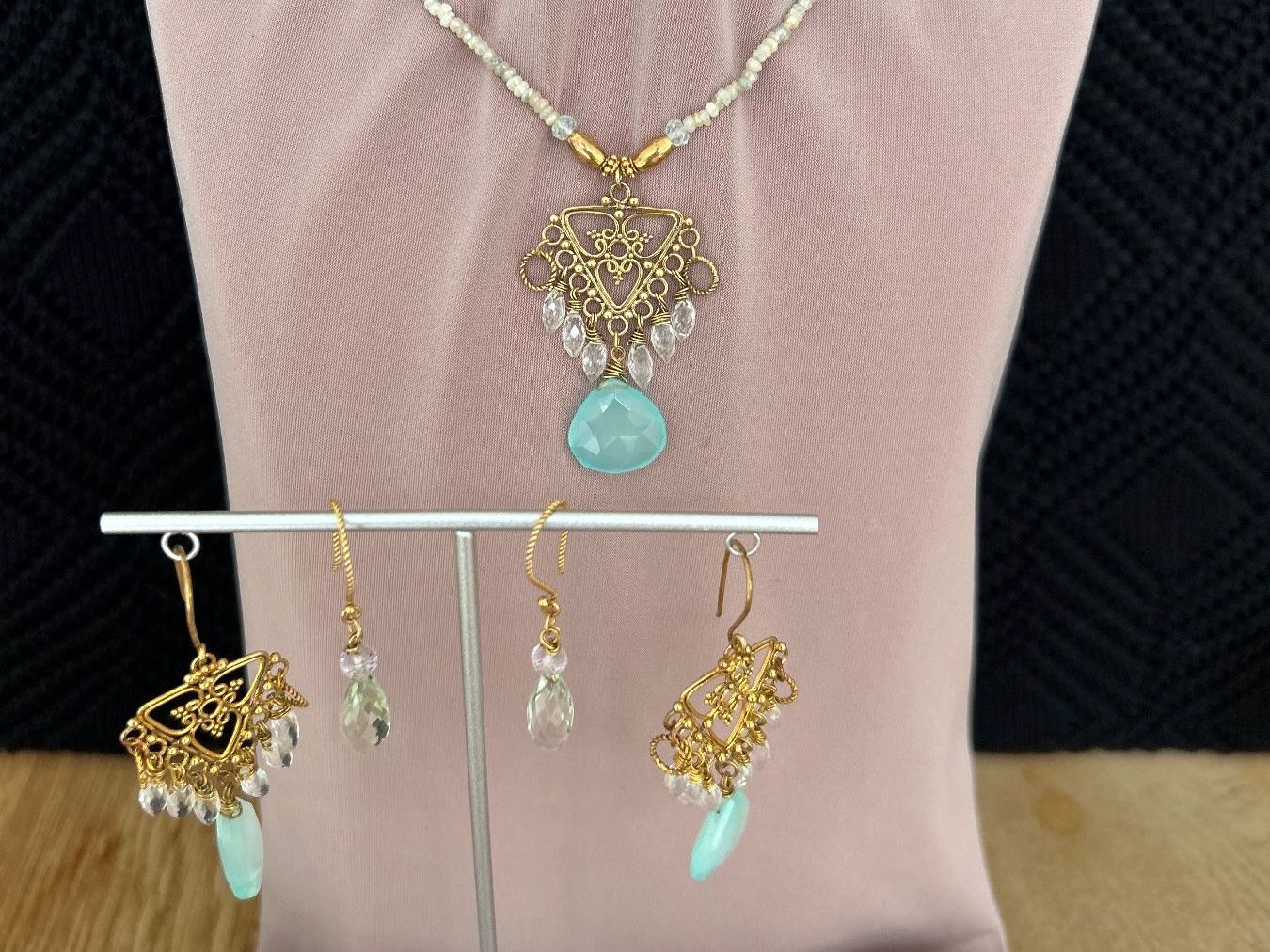 Autres bijoux: Schmuck-Set Boho-Stil gold-türkis Nr. 23 – Neuf (Voir description) à Rothenburg par stacostaco