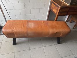 Springbock Leder Sitzbank Vintage Turnbock braun guter Zusta