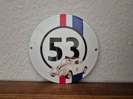 Emailschild Le Mans VW Käfer Herbie 53 Garage Emaille Schild