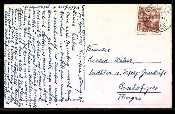 Cartoline postali: AK Künten, Generalansicht mit Fabrik – Usato da Berlin venduto da bartko-reher 1