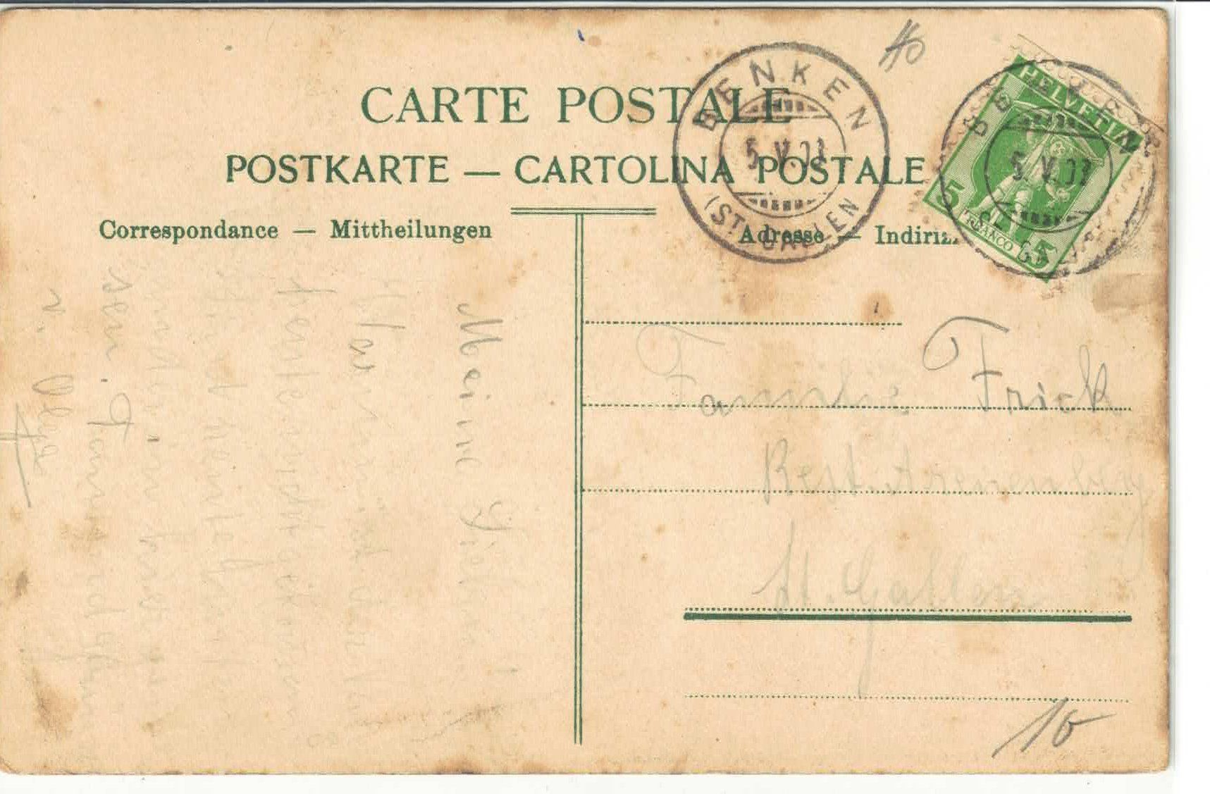 Cartoline postali: Gruss von Maria Bildstein Benken SG – Usato da Ettingen venduto da Kartenplanet 1