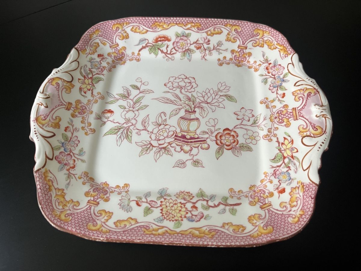 Servierplatten: Antique Sarreguemines Minton Pink Platter – Gebraucht aus Zürich von Nowstalgia 1