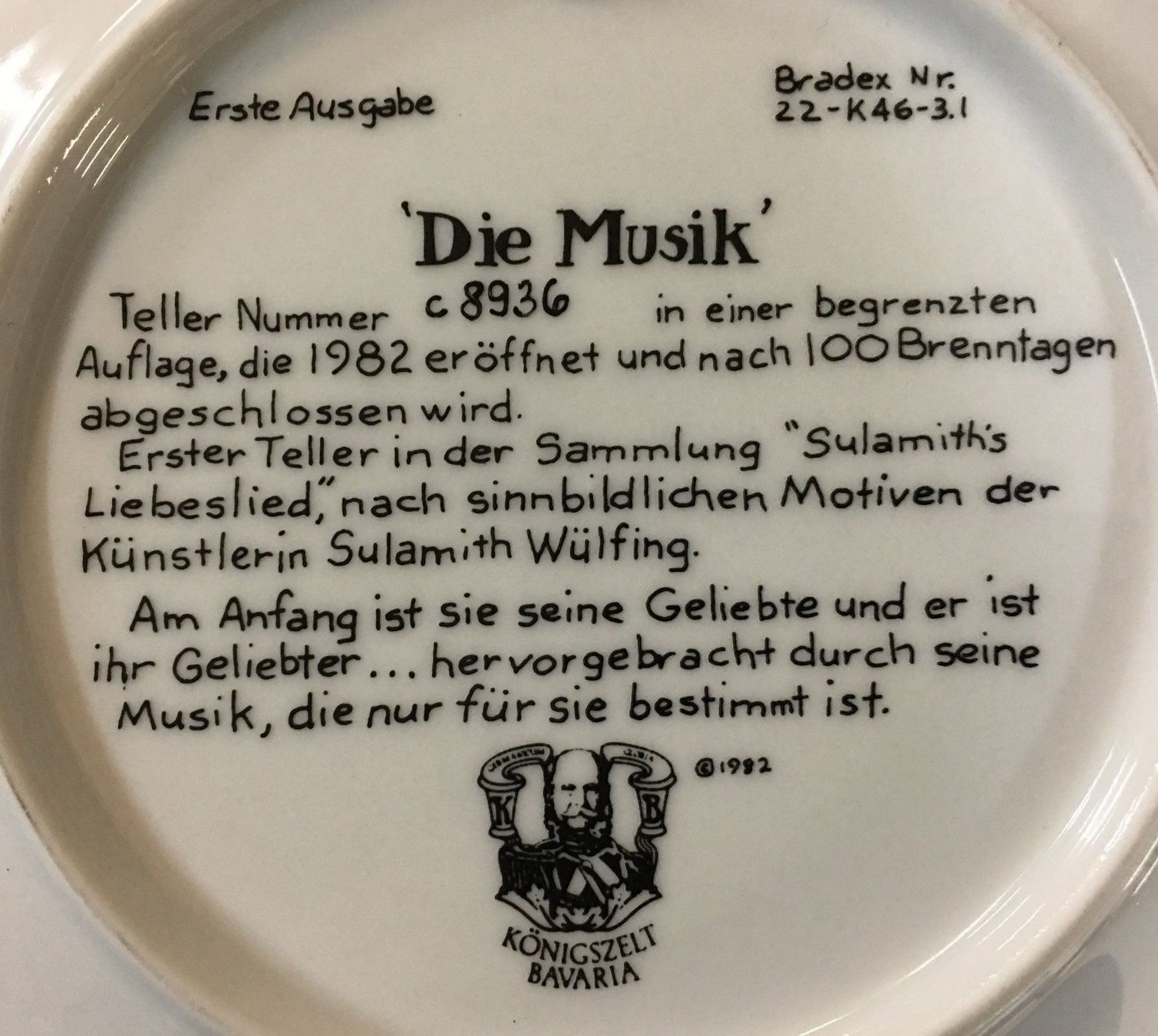 Piatti: Sammelteller "Die Musik" – Usato da Oftringen venduto da Vucki 3