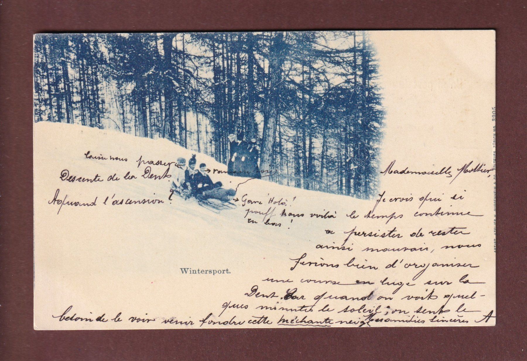 Ansichtskarten: WINTERSPORT - 1900 – Gebraucht aus Pully von nicecards-shop