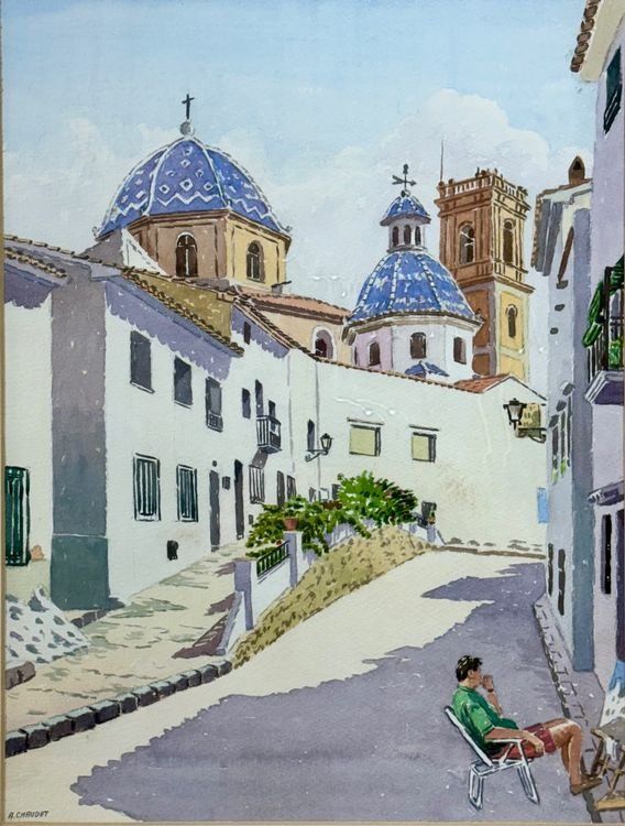 Gemälde: A.CHAUDET AQUARELL (SPANIEN)SIGNIERT MIT RAHMEN – Gebraucht aus Gersau von grafik-kunst 1