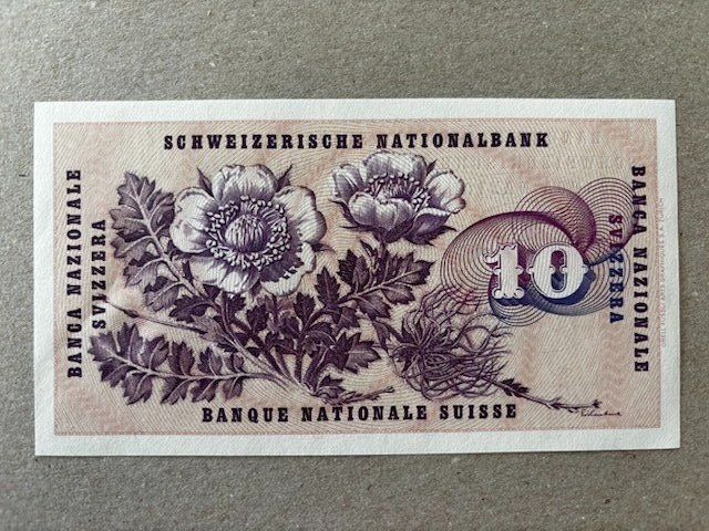 Banknoten: 10-Franken-Note von 1974 – Gebraucht aus Zürich von Lenine 1