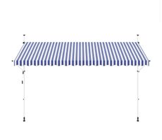 Balkon Klemmmarkiese 400x150 blau/weiss