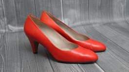 💞​ Bamar Vintage Leder Pumps - 36 - Korallenrot