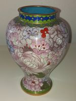 Schöne Cloisonné Vase, Email, China, Blumenmuster
