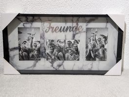 Ausverkau 3er Fotorahmen "Freunde" Marmoroptik schwarz weiss