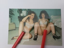 Vintage Foto Erotik, zwei junge Fraue Akt Set, Rarität!