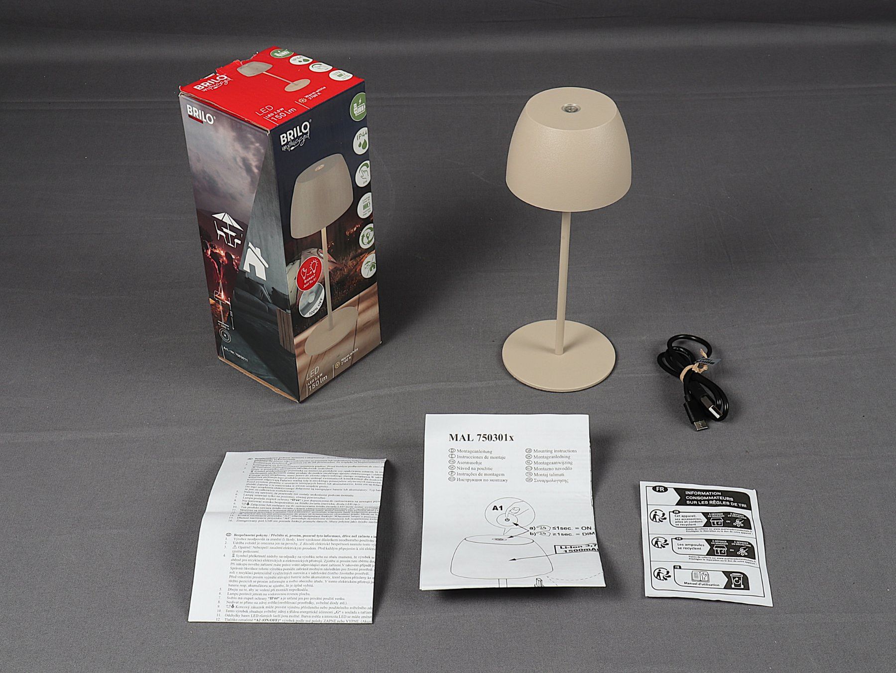 Lampade: BRILO unplugged LED Akku-Tischleuchte – Nuovo (secondo la descrizione) da Steinen venduto da Restwert_Steinen
