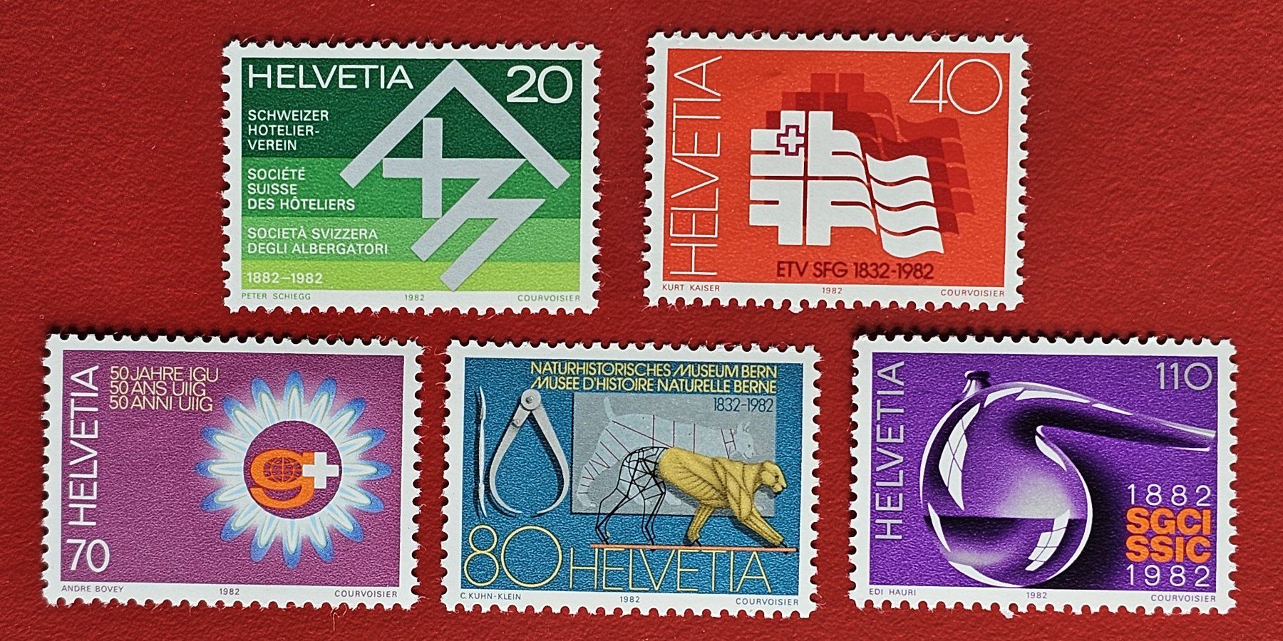 Tutti i francobolli: WERBEMARKEN SATZ 663 - 667 1982** POSTFRISCH – Nuovo (secondo la descrizione) da Düdingen venduto da Quartierstrasse