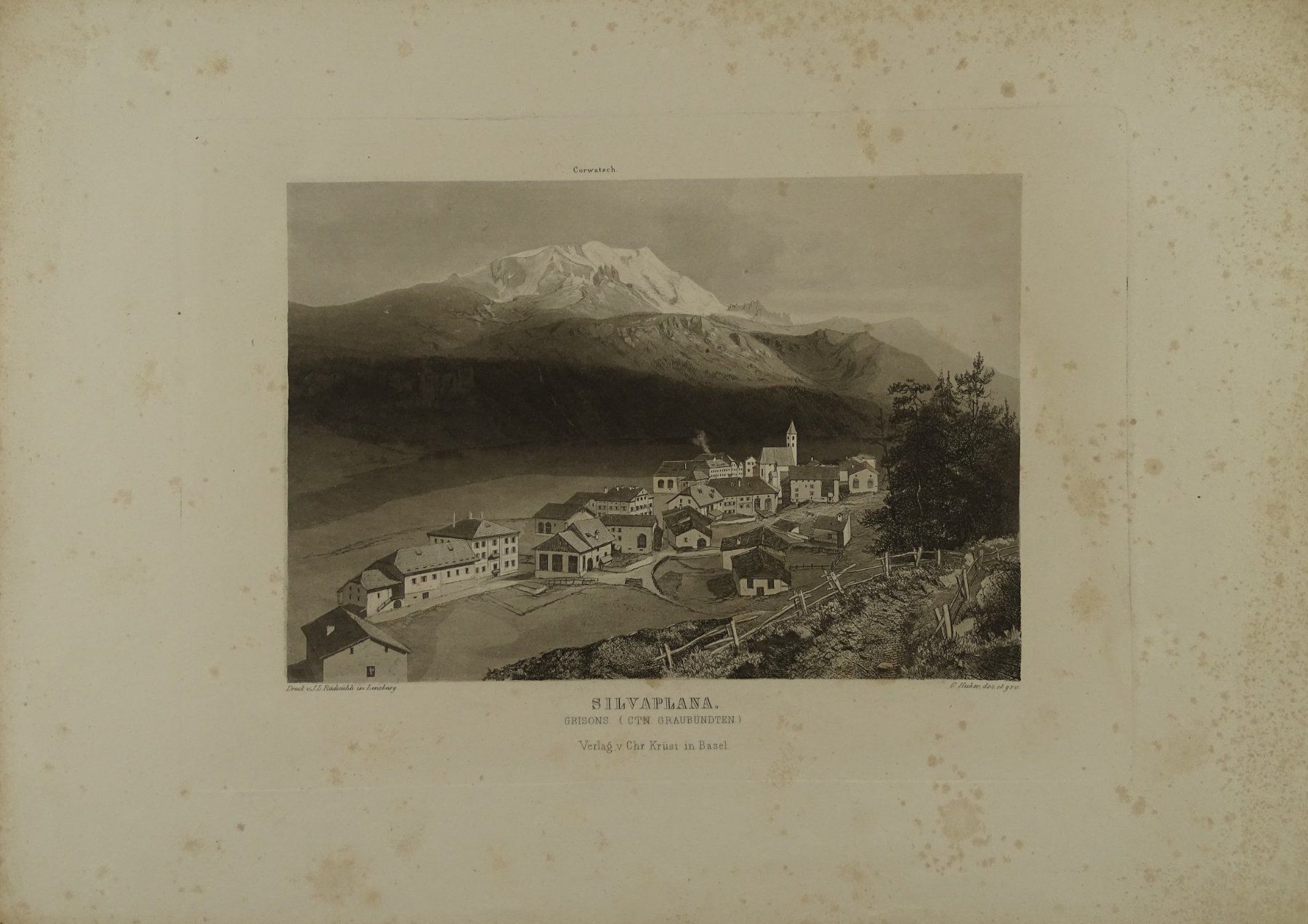 Stiche: SILVAPLANA, AQUATINTA UM 1870 – Gebraucht aus Grüningen von Kartensammler 1